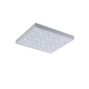 Titus Plafonnier LED Carré Ciel Étoilé en Métal Blanc Mat Avec Télécommande et Fonctions de Variation de Lumière Chaude et Froide, Réglage de l'Intens