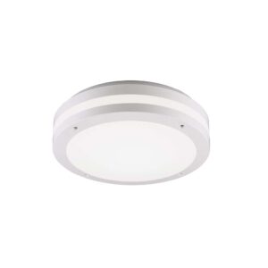 Plafonnier LED extérieur blanc Piave avec détecteur de mouvement IP54 D.30cm