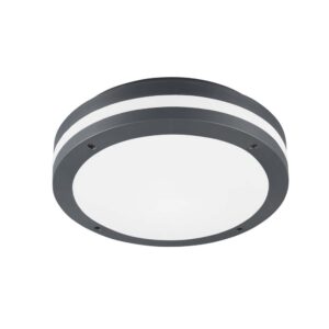 Plafonnier LED extérieur Piave anthracite avec détecteur de mouvement IP54 D.30cm