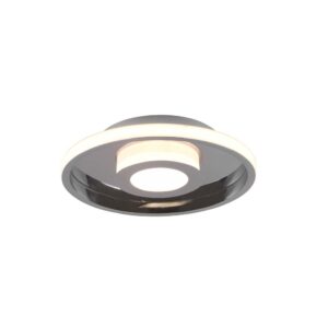 Plafonnier LED Ascari H2O en chrome avec variateur d'intensité et interrupteur IP44 D.30,3cm