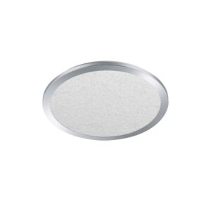 Cinzia H2O Plafonnier LED Rond avec Bordure en Chrome, Diffuseur à Effet Cristal, Variateur avec Interrupteur, IP44, Diamètre 40cm.