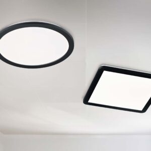 Camilla H2O Plafonnier LED Rond avec Bord Noir, Dimmable avec Interrupteur, IP44, Diamètre 40cm.