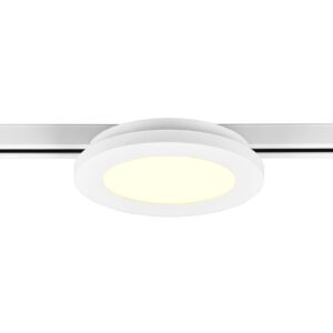 Plafonnier LED Duoline Camillus avec bordure blanche de 17 cm de diamètre.