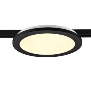Plafonnier LED Duoline Camillus avec bordure noire de 26 cm de diamètre.