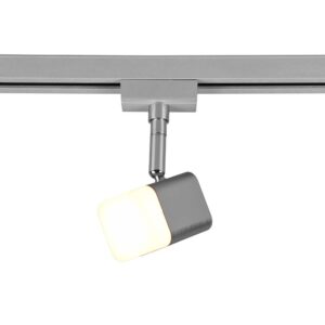 Spot LED orientable Duoline Roubaix en acier satiné, hauteur 14 cm.