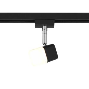 Spot LED orientable Duoline Roubaix en métal noir, hauteur 14 cm.