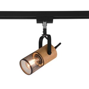 Duoline Tosh Spot Orientable Métal Noir et Bois H. 16Cm