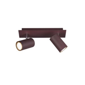 Marley Barre 2 Spots Cylindres Métal Rouille L. 30Cm
