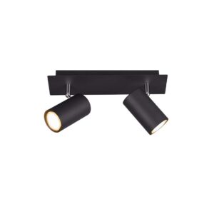 Marley Barre 2 Spots Cylindres Métal Noir L. 30Cm
