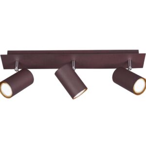 Marley Barre 3 Spots Cylindres Métal Rouille L. 48Cm