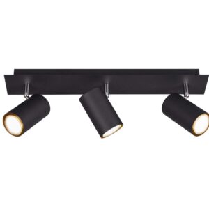 Marley Barre 3 Spots Cylindres Métal Noir L. 48Cm