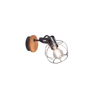 Spot Madras Simple en Bois et Métal Effet Argent Antique H.23cm