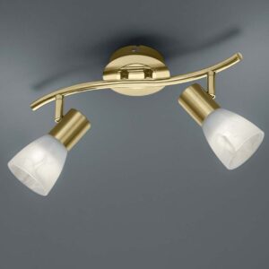 Levisto Barre LED 2 Spots Orientables. Laiton+Verre Alabaster. L.33