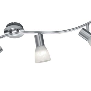 Levisto Barre Led 3 Spots Orientables. Acier+Verre Alabaster. L.55
