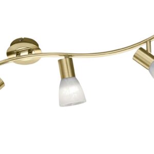 Levisto Barre Led 3 Spots Orientables. Laiton+Verre Alabaster. L.55