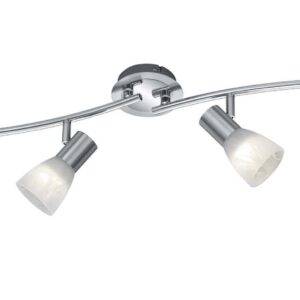 Levisto Barre LED 4 Spots Orientables. Acier + Verre alabaster. L.88