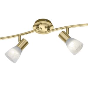 Levisto Barre Led 4 Spots Orientables. Laiton+Verre Alabaster. L.88