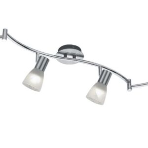 Levisto Barre LED 6 Spots Orientables. Acier+Verre Alabaster. L.180