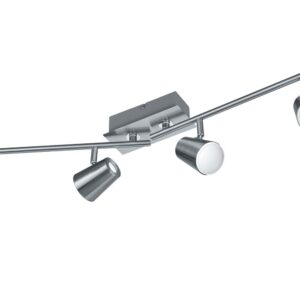 Narcos Barre 4 Spots Led en Acier avec Diffuseur Conique Trou L. 81,5