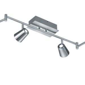 Narcos Barre 6 Spots LED en acier avec diffuseur conique et trou de 180 mm.