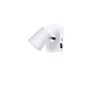 Narcos Spot LED Simple Blanc Avec Diffuseur Conique, Trou Avec Interrupteur L. 12