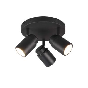 Angelo H2O Plafonnier 3 Spots Orientables Noir Ip44 D.20Cm