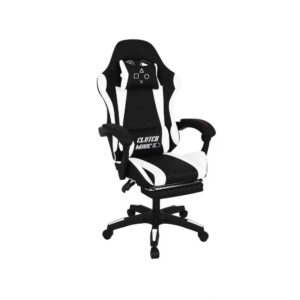 Clutch - Chaise de Gaming Ergonomique avec Coussin Lombaire, Appuie-tête et Repose-pieds en PVC