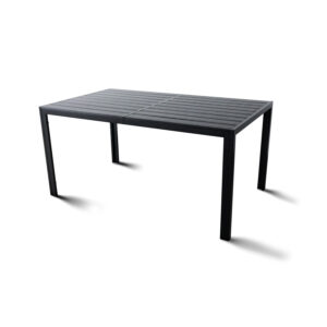 Giano - Table de jardin avec structure en aluminium et plan à effets à lattes horizontales 150x90cm