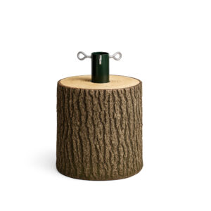 Kawaki S - Base en tronc pour sapin de Noël de 120 à 240 cm H31 cm Effet écorce réaliste
