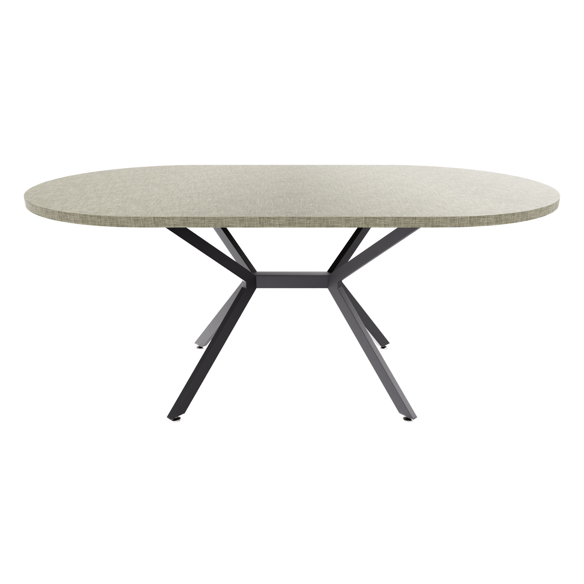 Marui Big - Table à manger ovale en bois et métal avec pied central Ashi 180x100 cm
