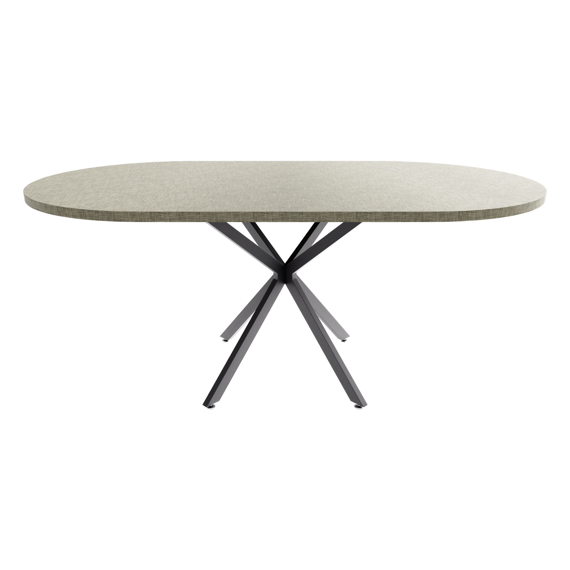 Marui Big - Table à manger ovale en bois et métal avec pied central Kiso 180x100 cm