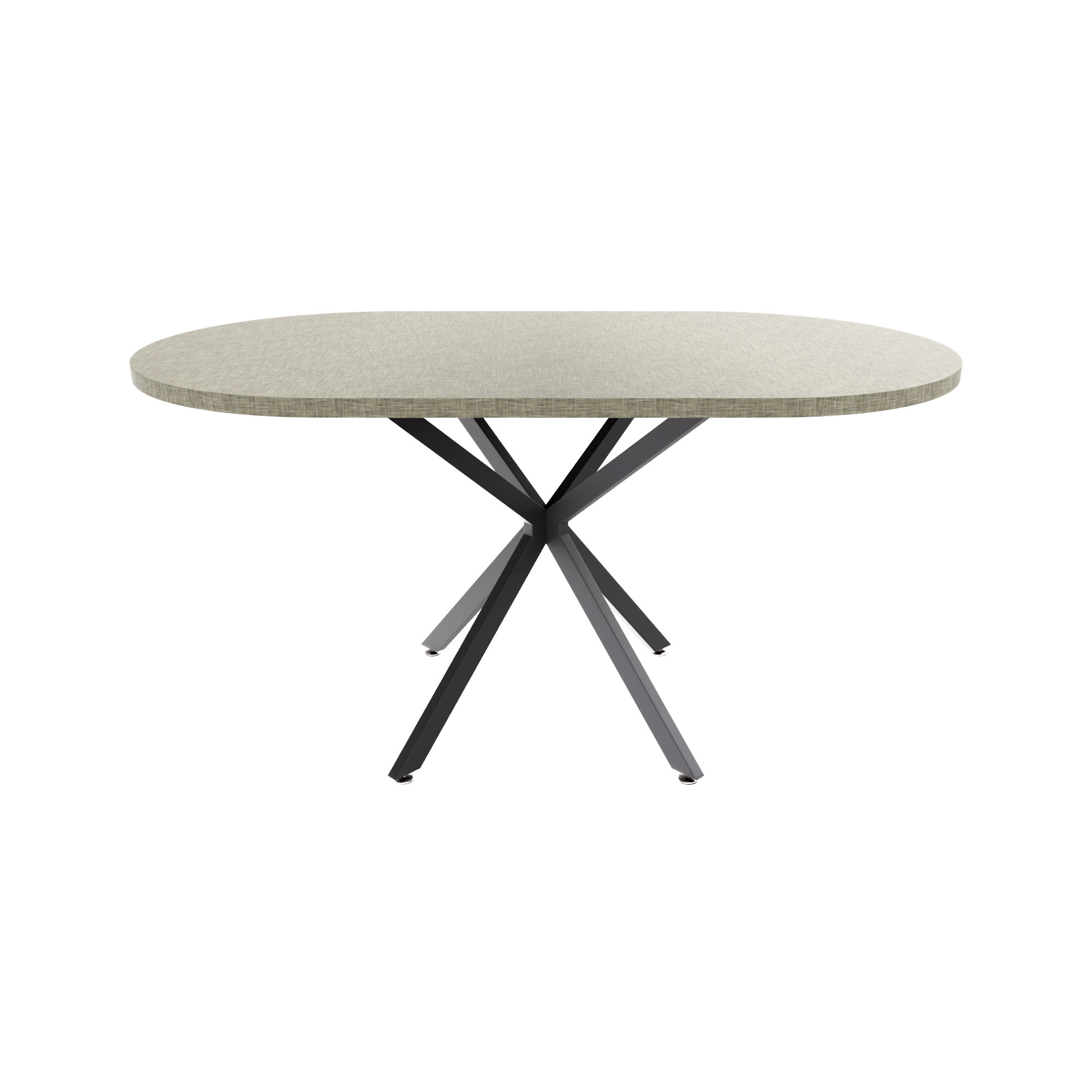 Marui Small - Table à manger ovale en bois et métal avec pied central Kiso 150x90 cm