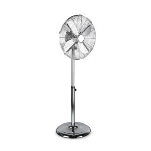 Ystadt - Ventilateur sur pied en métal chromé