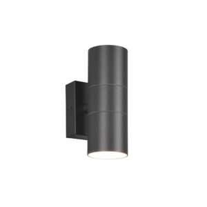 Applique extérieure Laredo en forme de cylindre anthracite à double émission IP44 H. 16cm