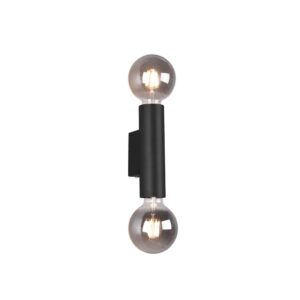 Applique Vannes Cylindre à Double Émission Noir H. 18cm