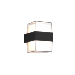 Applique d'extérieur Molina en fonte d'aluminium anthracite avec double diffuseur carré H. 10,5 cm IP54