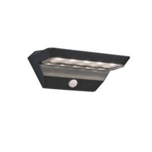 Applique solaire extérieure LED Mendoza rechargeable anthracite avec capteur de mouvement IP44 L.22cm