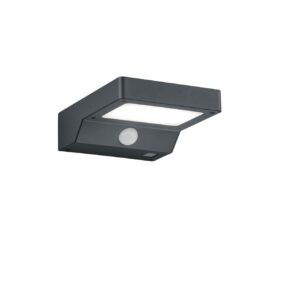 Fameuse Applique LED Extérieure Solaire Rechargeable Anthracite avec Détecteur de Mouvement IP44 Diamètre 16cm