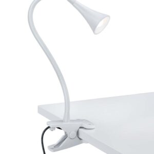 Lampe de bureau LED Viper flexible avec pince blanche H. 35 cm