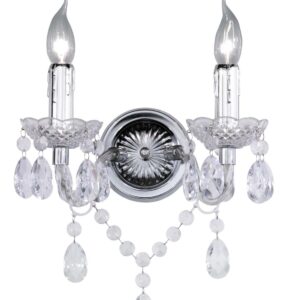 Applique Lustre 2 Lumières Transp. 26 cm