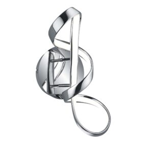 Applique LED Perugia en chrome avec variation d'intensité par interrupteur H.40cm