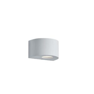 Applique LED extérieure en forme de demi-lune blanche avec diffuseurs interchangeables de 15 cm de long.