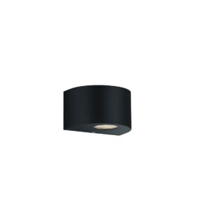 Applique LED extérieure en forme de demi-lune noire avec diffuseurs interchangeables L.15cm