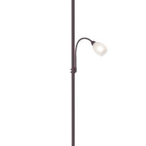 Gerry Lampadaire avec Lampe de Lecture en Métal Rouille avec Diffuseurs en Verre Blanc H. 180Cm