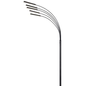 Lampadaire LED Reed, anthracite, avec arche, 5 diffuseurs orientables et intensité lumineuse réglable, hauteur 180 cm.