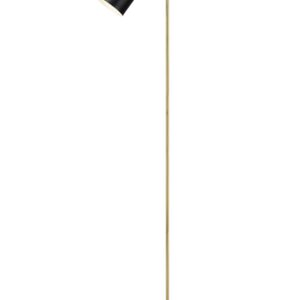 Adam Lampadaire en métal laiton satiné et noir H. 150cm