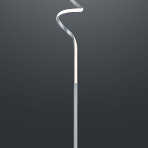 Lampe sur pied LED ondulée en acier satiné H. 145 cm