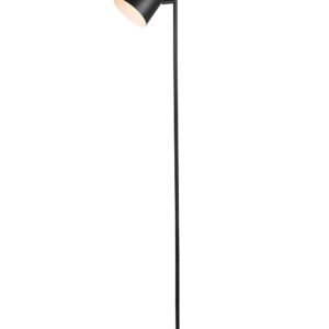 Lampadaire Blake noir mat avec variateur tactile 4 intensités, rechargeable, hauteur 130 cm.