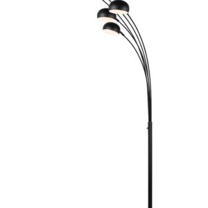 Doigt Lampadaire Arc Noir Avec 5 Diffuseurs H. 200Cm