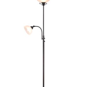 Lampadaire courbé antique avec liseuse + ve H cm185